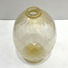 Modern Italian Pair of Gold Honeycomb Murano Glass Organic Round Vases - 2857547