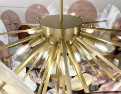 Modern Italian Pastel Rose Pink Yellow White Murano Glass Sputnik Flushmount - 2979397