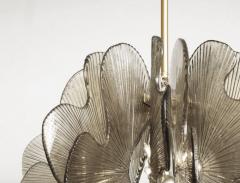 Modern Italian Smoke Textured Glass Chandelier in Stock  - 4546957