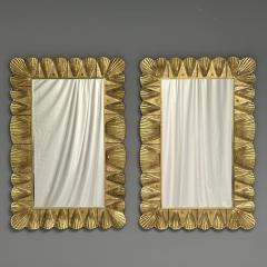 Modern Italian Wall Mirrors Scallop Motif Murano Glass Gold Gilt - 3809502