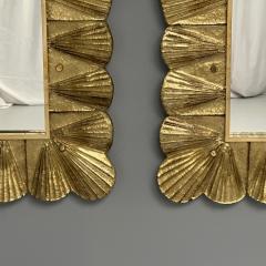 Modern Italian Wall Mirrors Scallop Motif Murano Glass Gold Gilt - 3809507