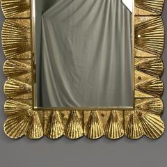 Modern Italian Wall Mirrors Scallop Motif Murano Glass Gold Gilt - 3809509
