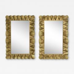 Modern Italian Wall Mirrors Scallop Motif Murano Glass Gold Gilt - 3813550