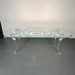 Modern Lucite and Glass Dining Kitchen Table American Designer 2000s - 3041633
