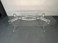 Modern Lucite and Glass Dining Kitchen Table American Designer 2000s - 3041634