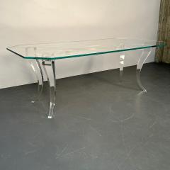 Modern Lucite and Glass Dining Kitchen Table American Designer 2000s - 3041635