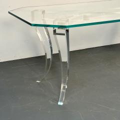 Modern Lucite and Glass Dining Kitchen Table American Designer 2000s - 3041636