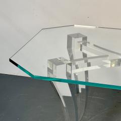 Modern Lucite and Glass Dining Kitchen Table American Designer 2000s - 3041638