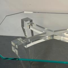 Modern Lucite and Glass Dining Kitchen Table American Designer 2000s - 3041639