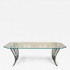 Modern Lucite and Glass Dining Kitchen Table American Designer 2000s - 3279995