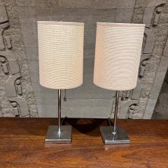 Modern MSE Chrome Table Lamps Woven Shade - 3569584