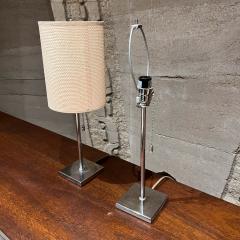 Modern MSE Chrome Table Lamps Woven Shade - 3569587