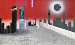 Modern Manhattan Mirrored Skyline Wall Sculpture - 464782