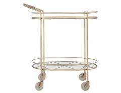 Modern Metal Bar Cart with 2 Tier Glass - 3103668