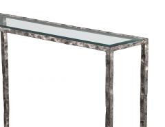 Modern Metal Console Table with Hammered Details by Maitland Smith - 3402114