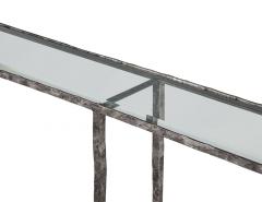 Modern Metal Console Table with Hammered Details by Maitland Smith - 3402115