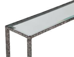 Modern Metal Console Table with Hammered Details by Maitland Smith - 3402116