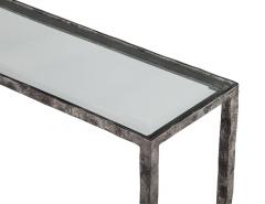 Modern Metal Console Table with Hammered Details by Maitland Smith - 3402118