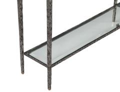 Modern Metal Console Table with Hammered Details by Maitland Smith - 3402120