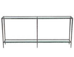 Modern Metal Console Table with Hammered Details by Maitland Smith - 3402122