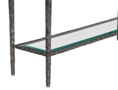 Modern Metal Console Table with Hammered Details by Maitland Smith - 3402123