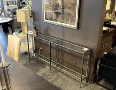Modern Metal Console Table with Hammered Details by Maitland Smith - 3402125