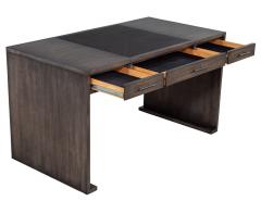 Modern Minimalist Oak Leather Top Writing Desk - 2726127