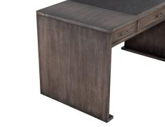 Modern Minimalist Oak Leather Top Writing Desk - 2726132