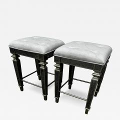 Modern Mirrored Stool in Linen Fabric 2 available  - 4483728