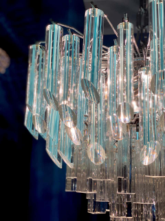 Modern Multitier Crystal Prism Murano Glass Chandelier 1970 - 1574750