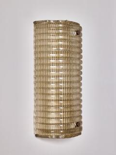 Modern Murano Ribbed Smoked Glass Wall Sconces - 4720985