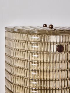 Modern Murano Ribbed Smoked Glass Wall Sconces - 4720988