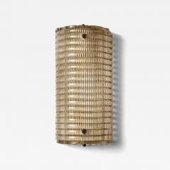 Modern Murano Ribbed Smoked Glass Wall Sconces - 4727886