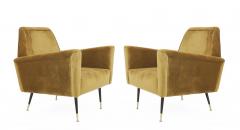 Modern Mustard Yellow Velvet Lounge Chairs - 4172278