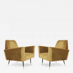Modern Mustard Yellow Velvet Lounge Chairs - 4219528