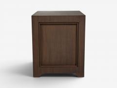 Modern Nightstands or Bedside Tables Stained Wood Brass USA 21st c  - 4612805