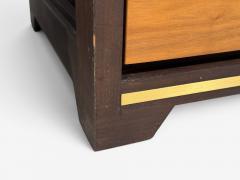 Modern Nightstands or Bedside Tables Stained Wood Brass USA 21st c  - 4612806