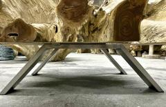 Modern Organic Teak Root Coffee Sofa Table With Glass Plate IDN 2022 - 3399018