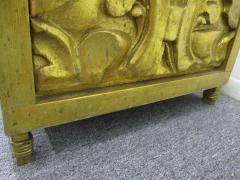 Modern Pair of Gold Long Low Carved Sideboards Hollywood Regency - 1831542