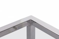 Modern Polished Chrome Plated Steel and Smoked Glass Etagere Display Shelf - 2787344