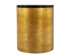 Modern Round Accent Table in Gold Leaf - 2920224
