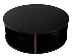 Modern Round Ebonized Oak Coffee Table - 3885338