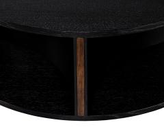 Modern Round Ebonized Oak Coffee Table - 3885339