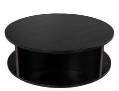 Modern Round Ebonized Oak Coffee Table - 3885341