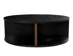 Modern Round Ebonized Oak Coffee Table - 3885345