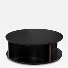 Modern Round Ebonized Oak Coffee Table - 3889611