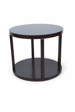 Modern Round Mahogany Center Table with Platform Base - 2787885