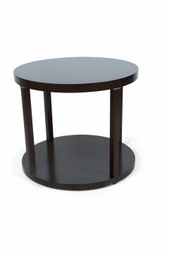 Modern Round Mahogany Center Table with Platform Base - 2787886