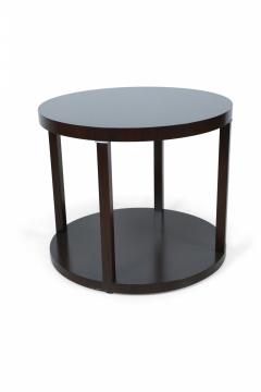 Modern Round Mahogany Center Table with Platform Base - 2787887