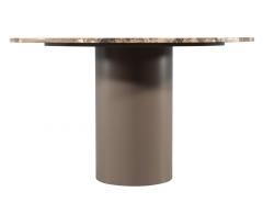 Modern Round Marble Top Dining Table with Column Pedestal - 3885448